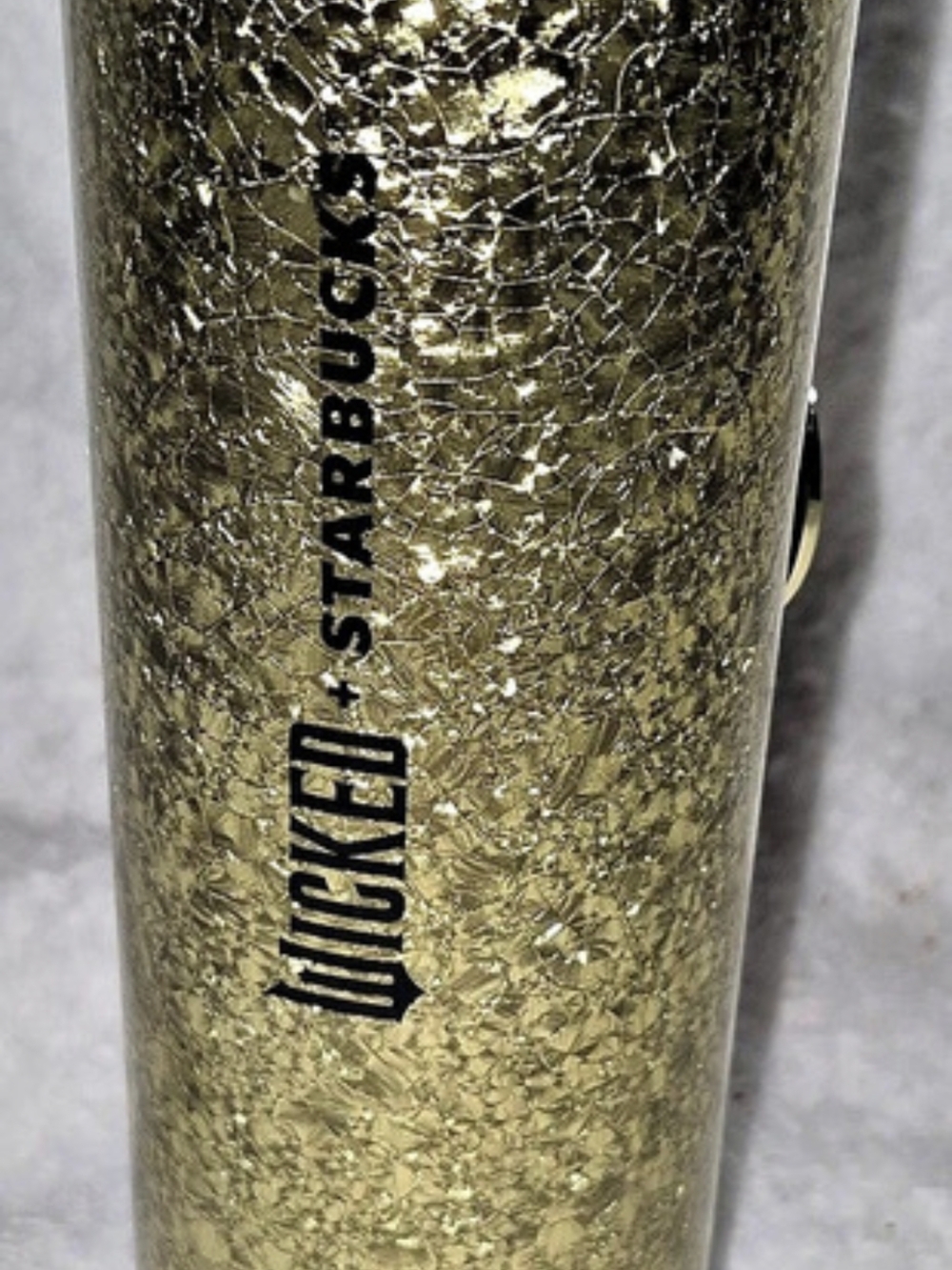 Starbucks Wicked Gold Crackle Tumbler with Oz Charm